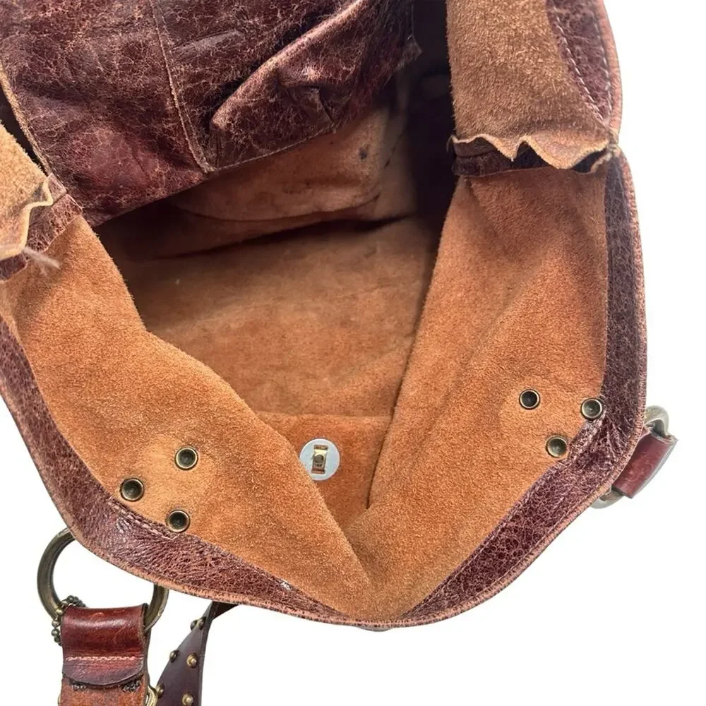 Leatherock USA Genuine Leather Shoulder Bag Chocolate Brown Made in USA